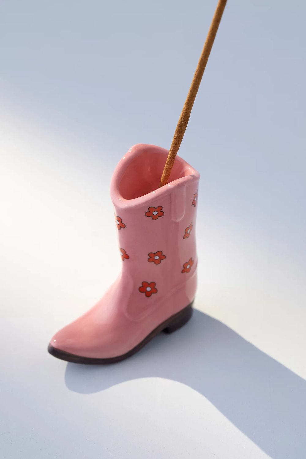 Pink Floral Rodeo Boot Incense Holder