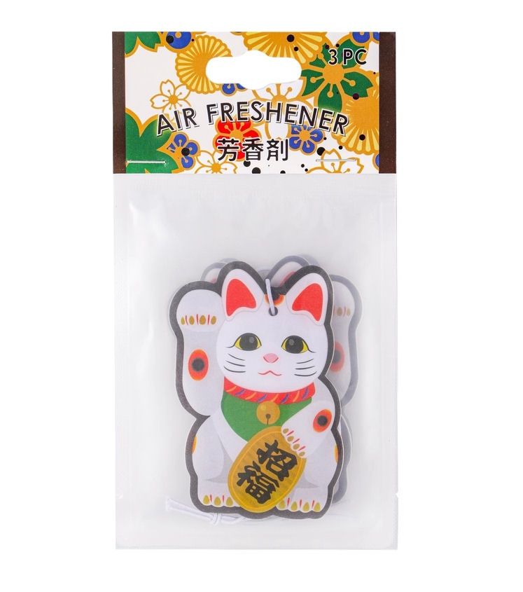 Three Pack Lucky Cat Sandalwood Scent Air Freshener