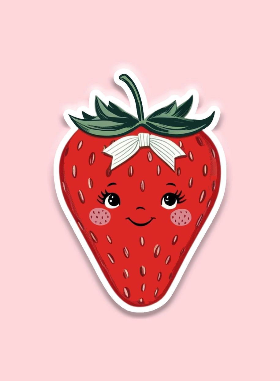 Vintage Strawberry Sticker
