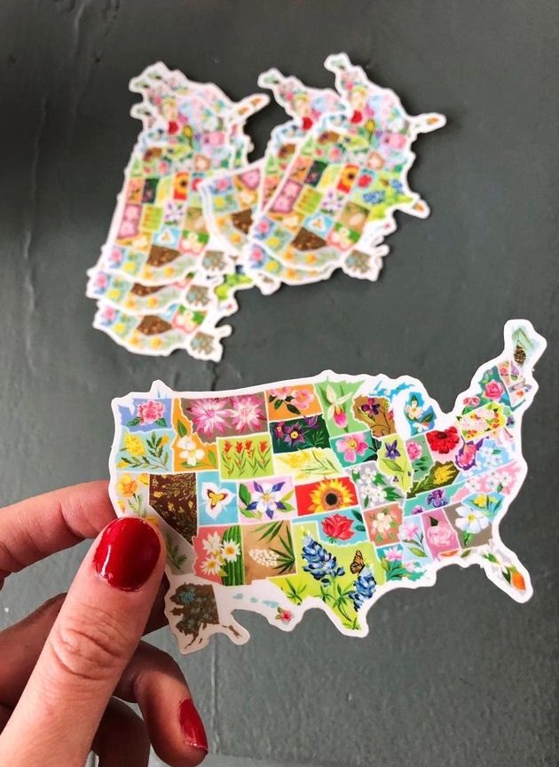 US State Flower Sticker