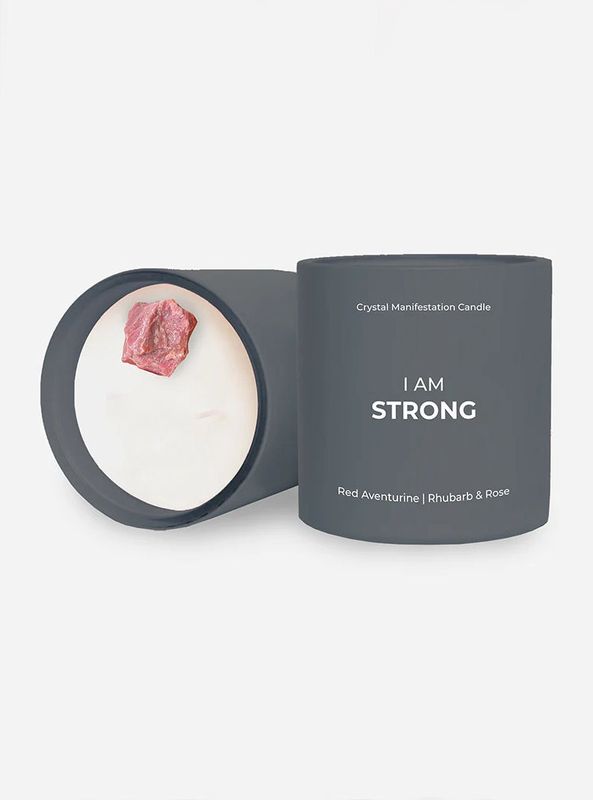 I Am Strong Crystal Manifestation Candle