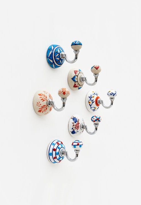 Patterned Ceramic Wall Hook