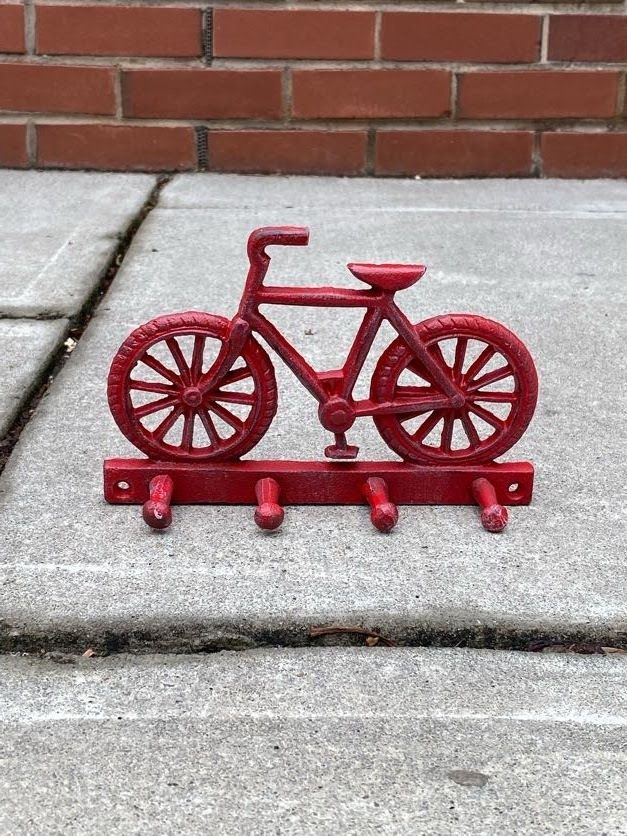 Red 4 Prong Bike Wall Hook