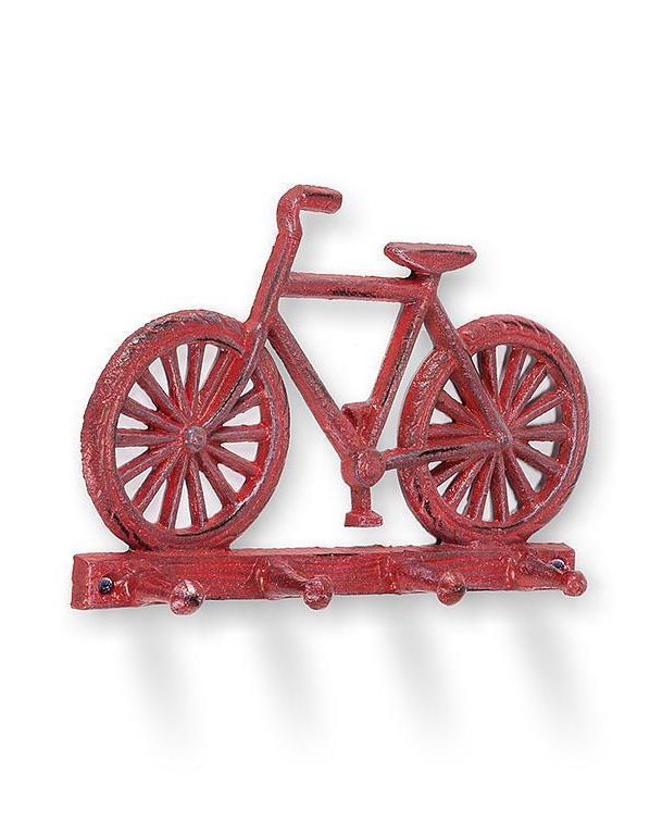 Red 4 Prong Bike Wall Hook