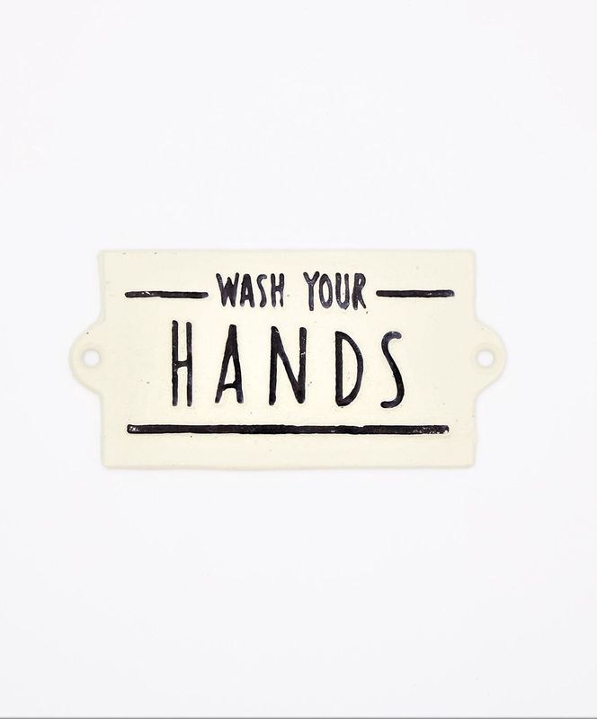 Wash Your Hands Cast Iron Plaque