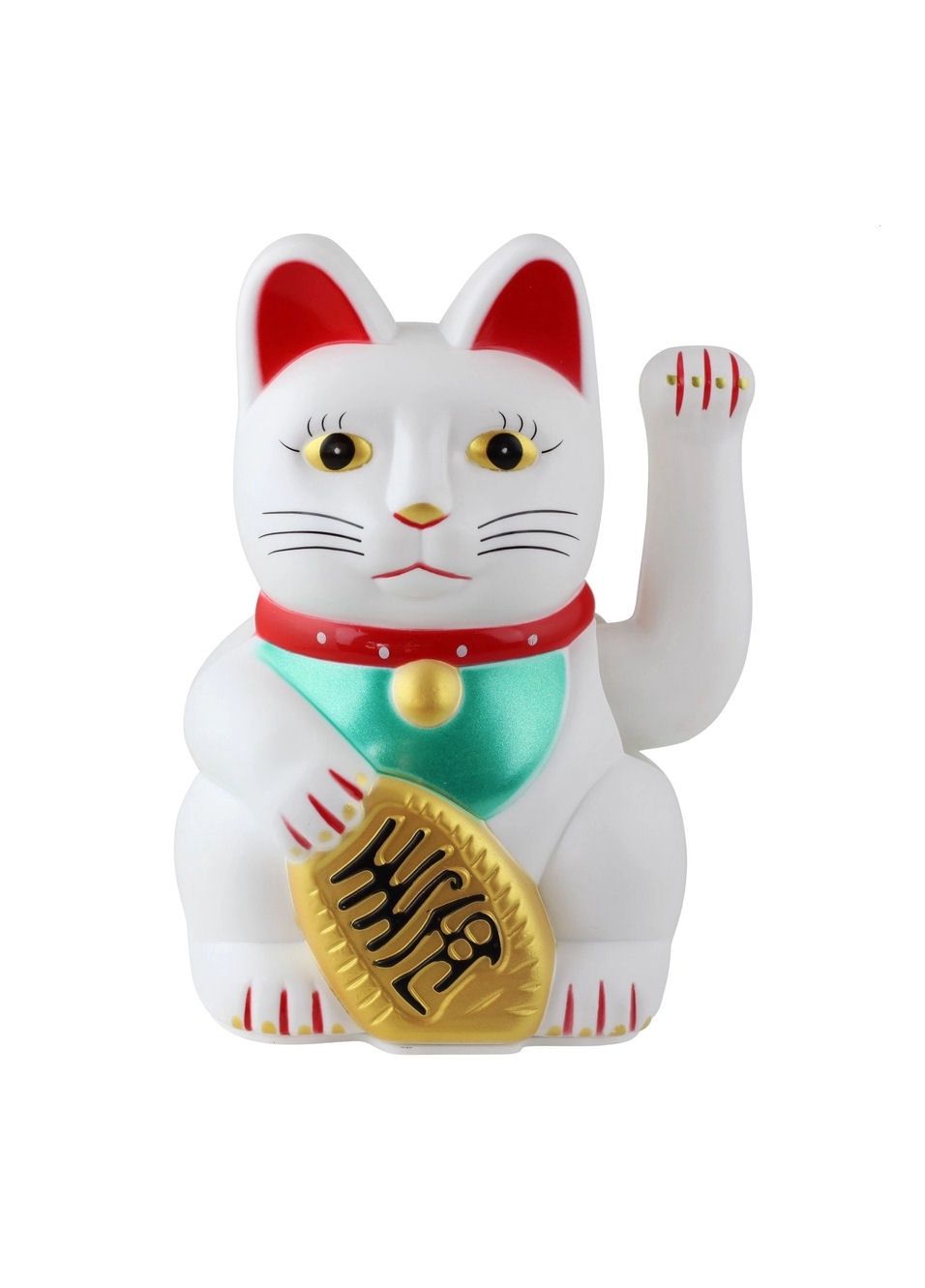 White Waving Lucky Cat Maneki-Neko 6&quot; (15cm)