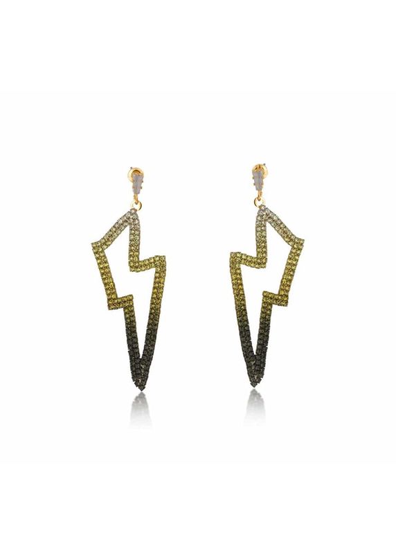 Yellow Aubergine Veronika Ombre Lighting Bolt Diamond Earrings