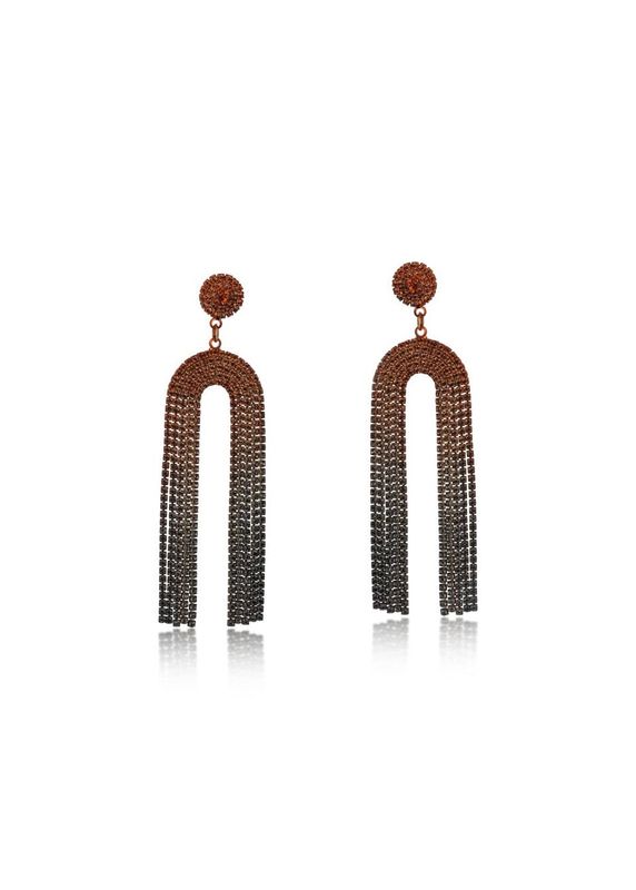 Yellow Aubergine Veronika Ombre Arch Fringe Earrings