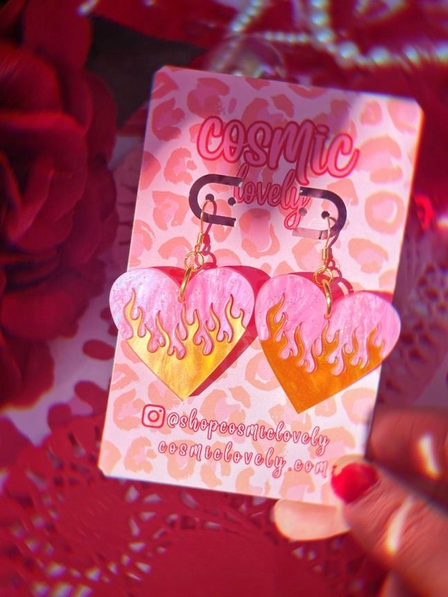 Flaming Hearts Earrings