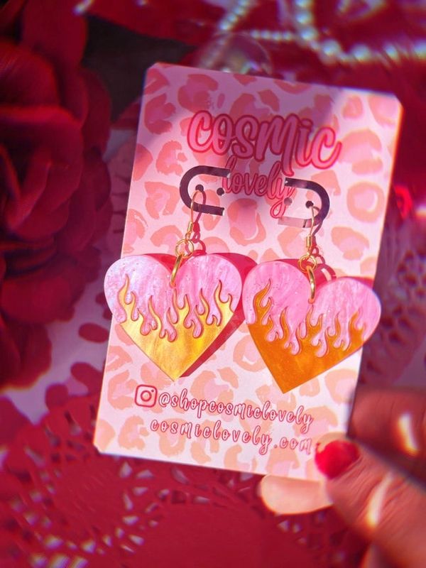 Flaming Hearts Earrings