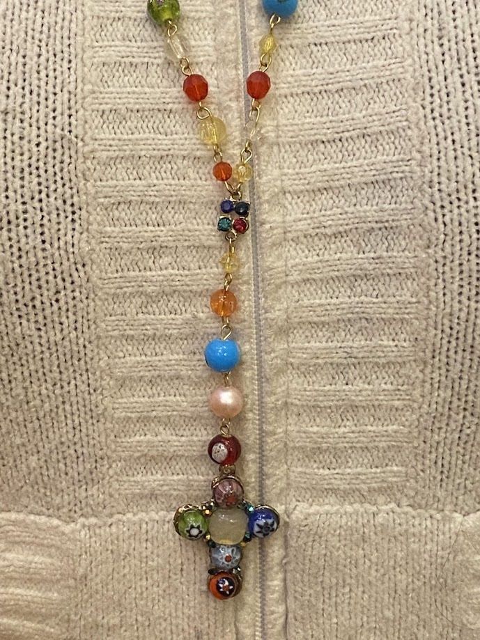 Glass Cross Necklace