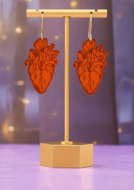 Anatomical Acrylic Heart Earrings