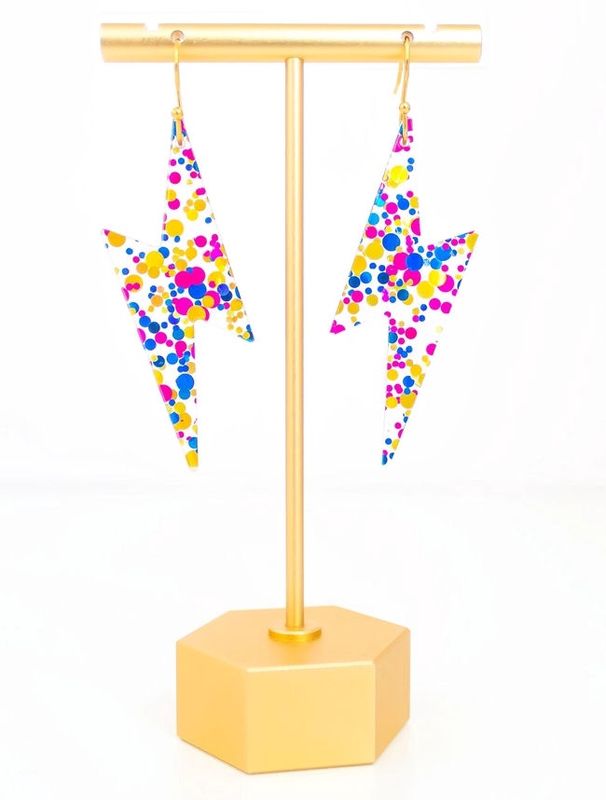 Confetti Lightning Bolt Earrings