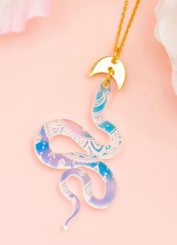Holographic Acrylic Snake Necklace