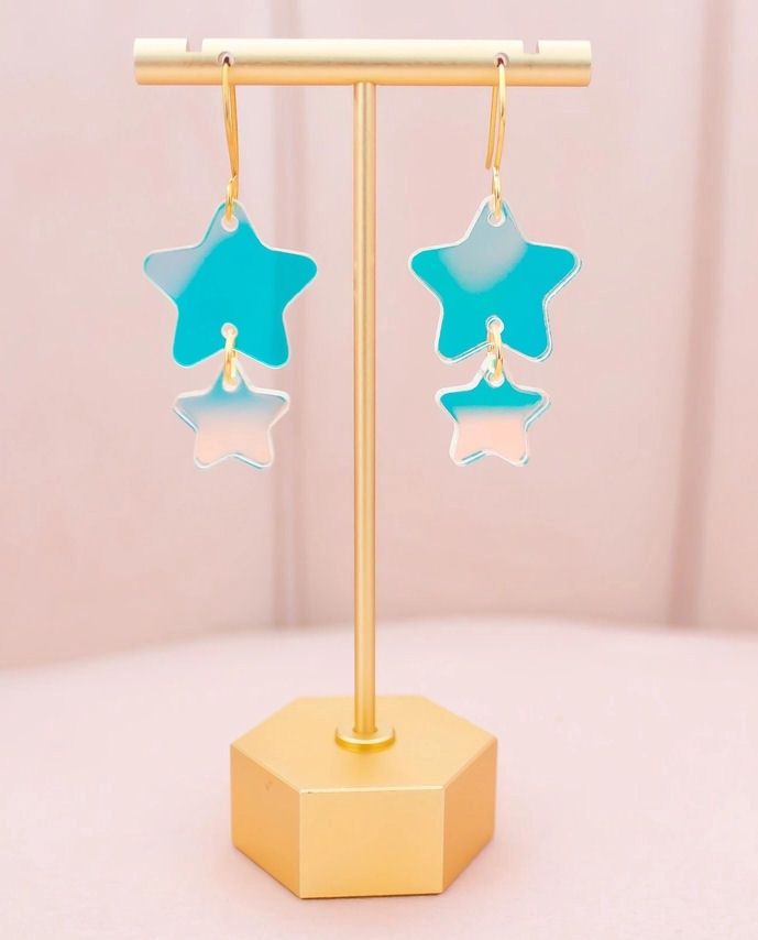 Holographic Star Earrings