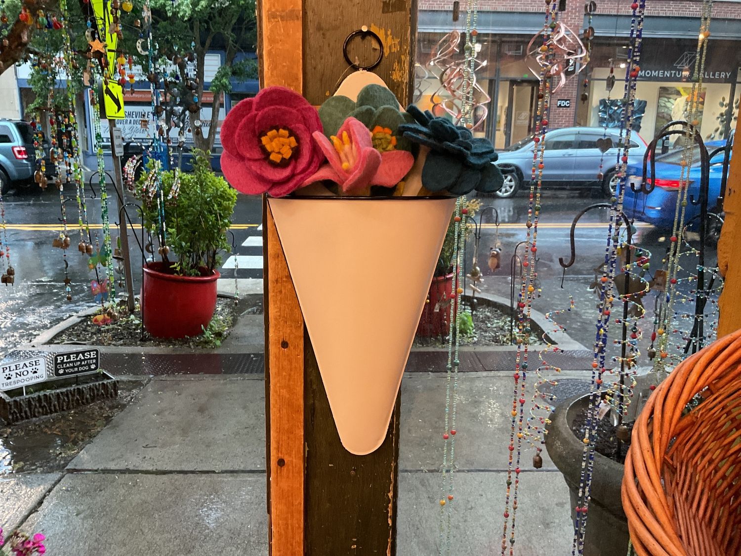 Metal Cone Wall Hanging Planter