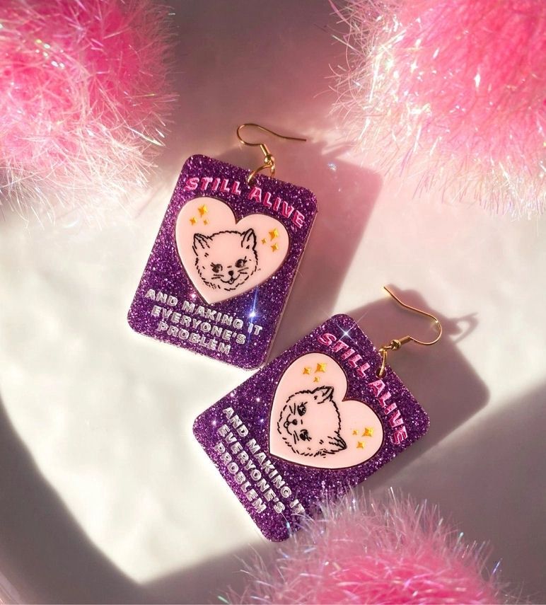 Sassy Kittens Still Alive Earrings