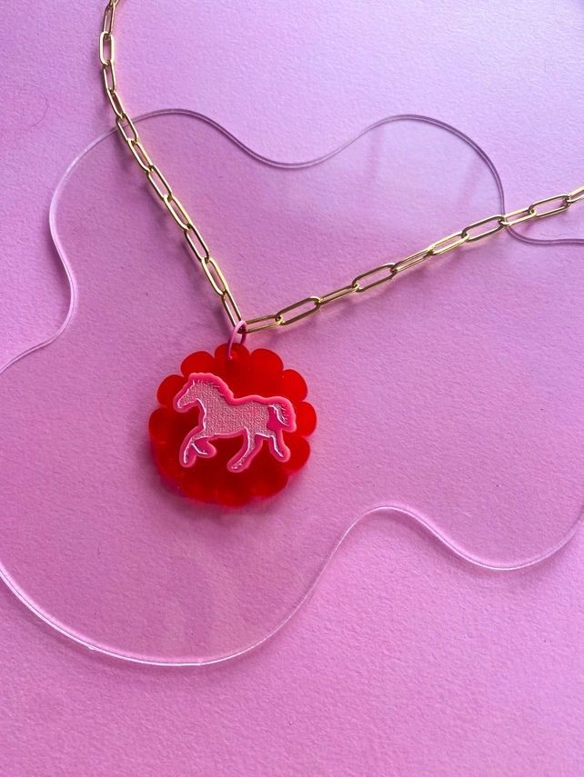 Pink Pony Necklace