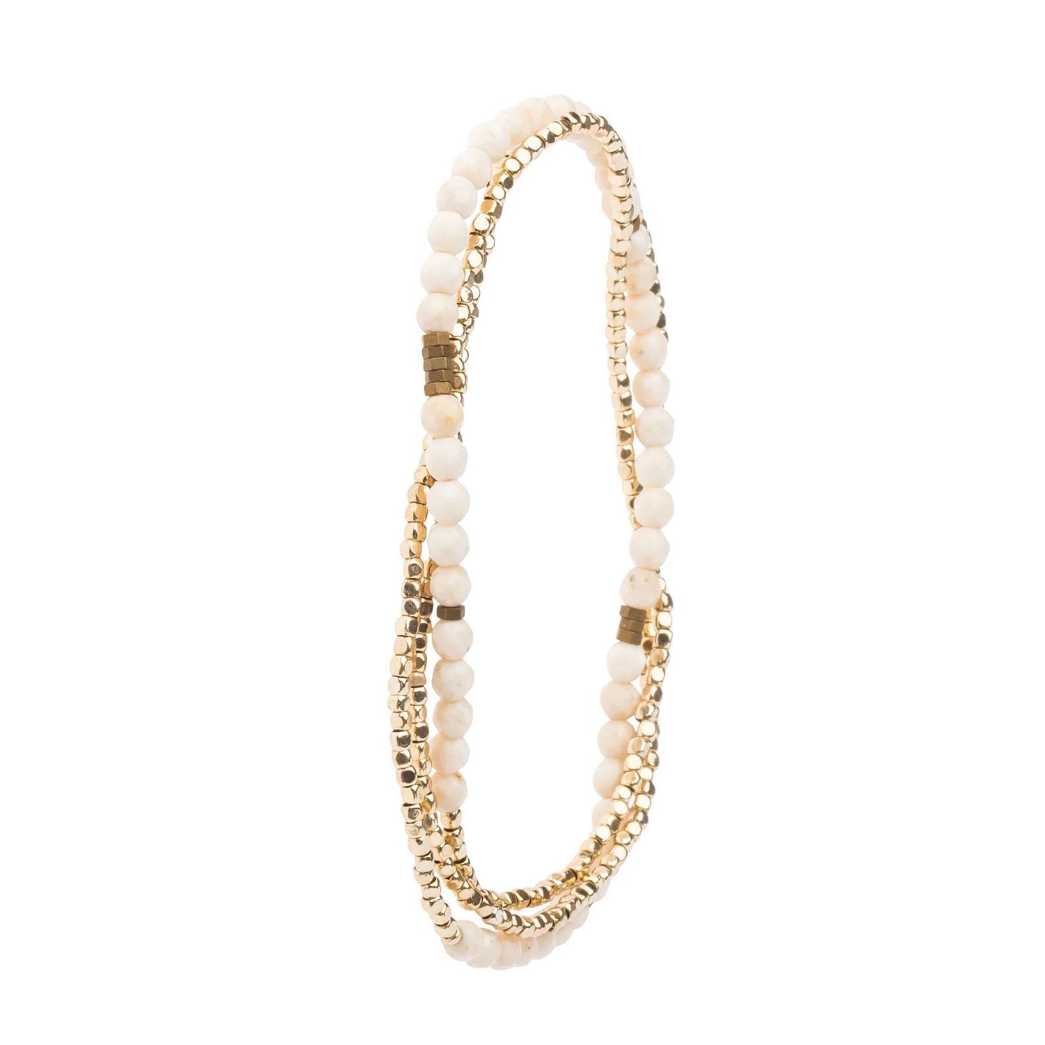 Delicate Stone White Fossil Jasper - Stone of Nurturing Bracelet or Necklace