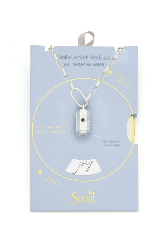 Dalmatian Jasper Stone Of Joy Silver Stella Locket Necklace