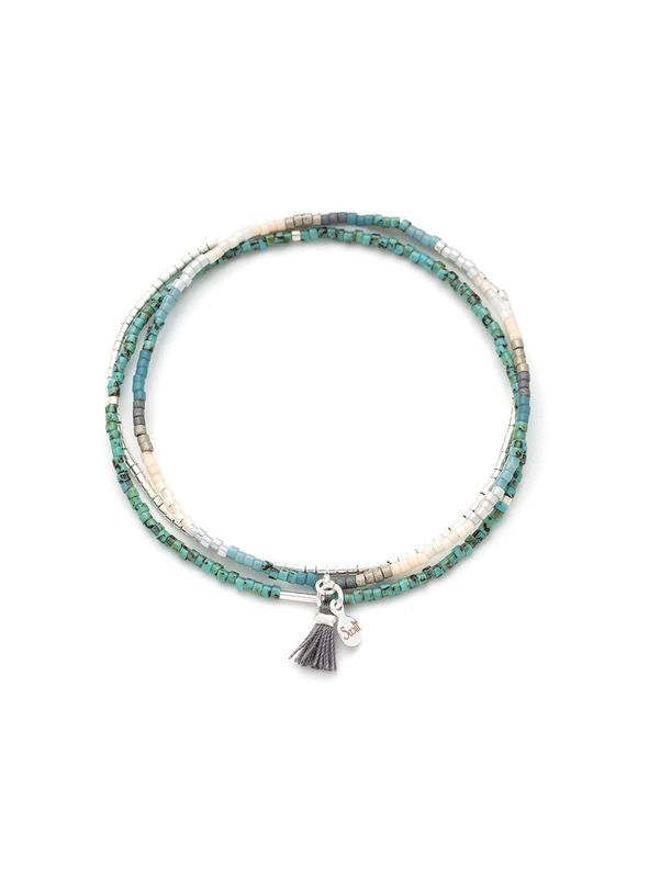 Miyuki Turquoise And Silver Bracelet Trio