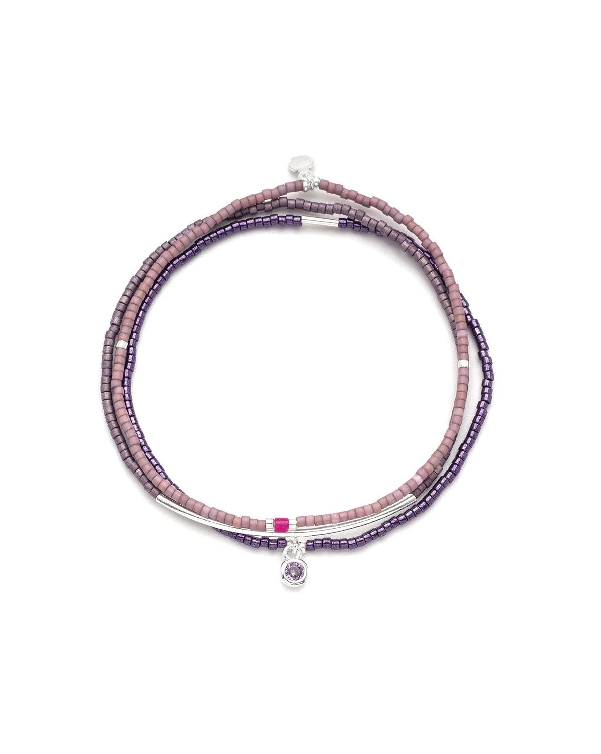 Tonal Chromacolor Purple Silver Triple Bracelet