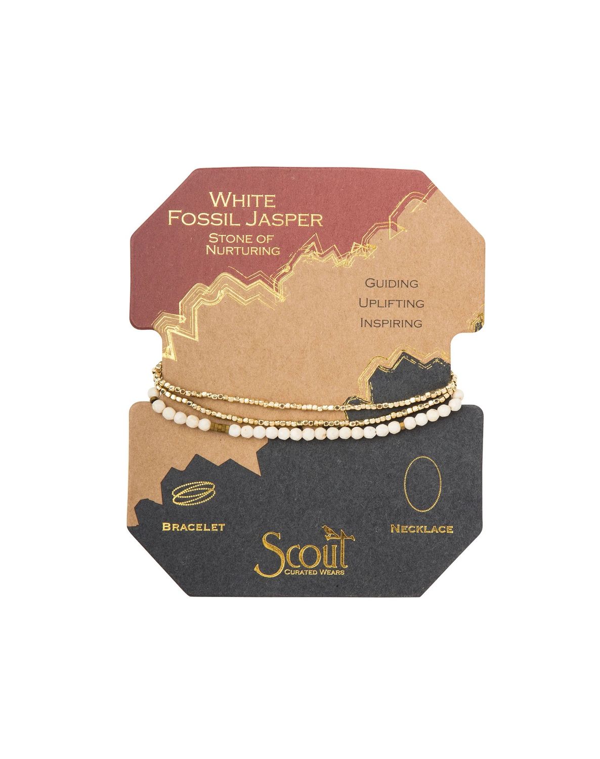 Delicate Stone White Fossil Jasper Stone of Nurturing Necklace Bracelet