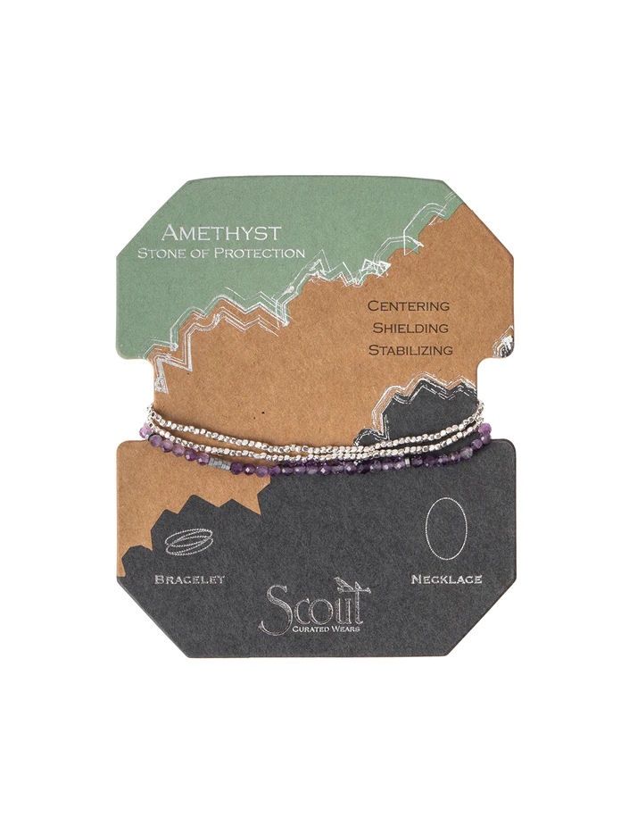 Delicate Stone Amethyst - Stone of Protection Bracelet or Necklace