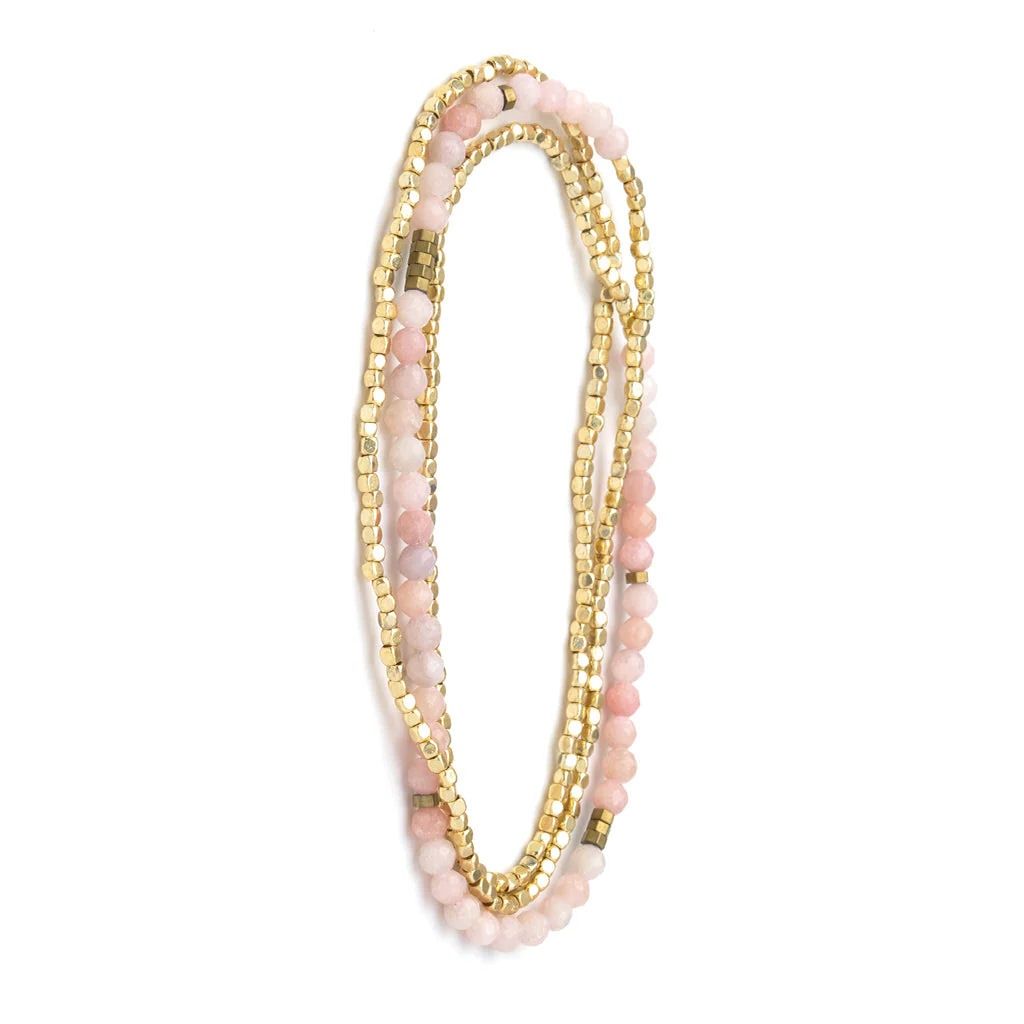 Delicate Stone Pink Opal - Stone of Renewal Bracelet or Necklace