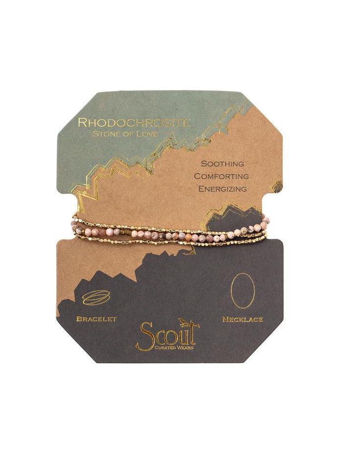 Delicate Stone Rhodonite - Stone Of Healing Bracelet Necklace