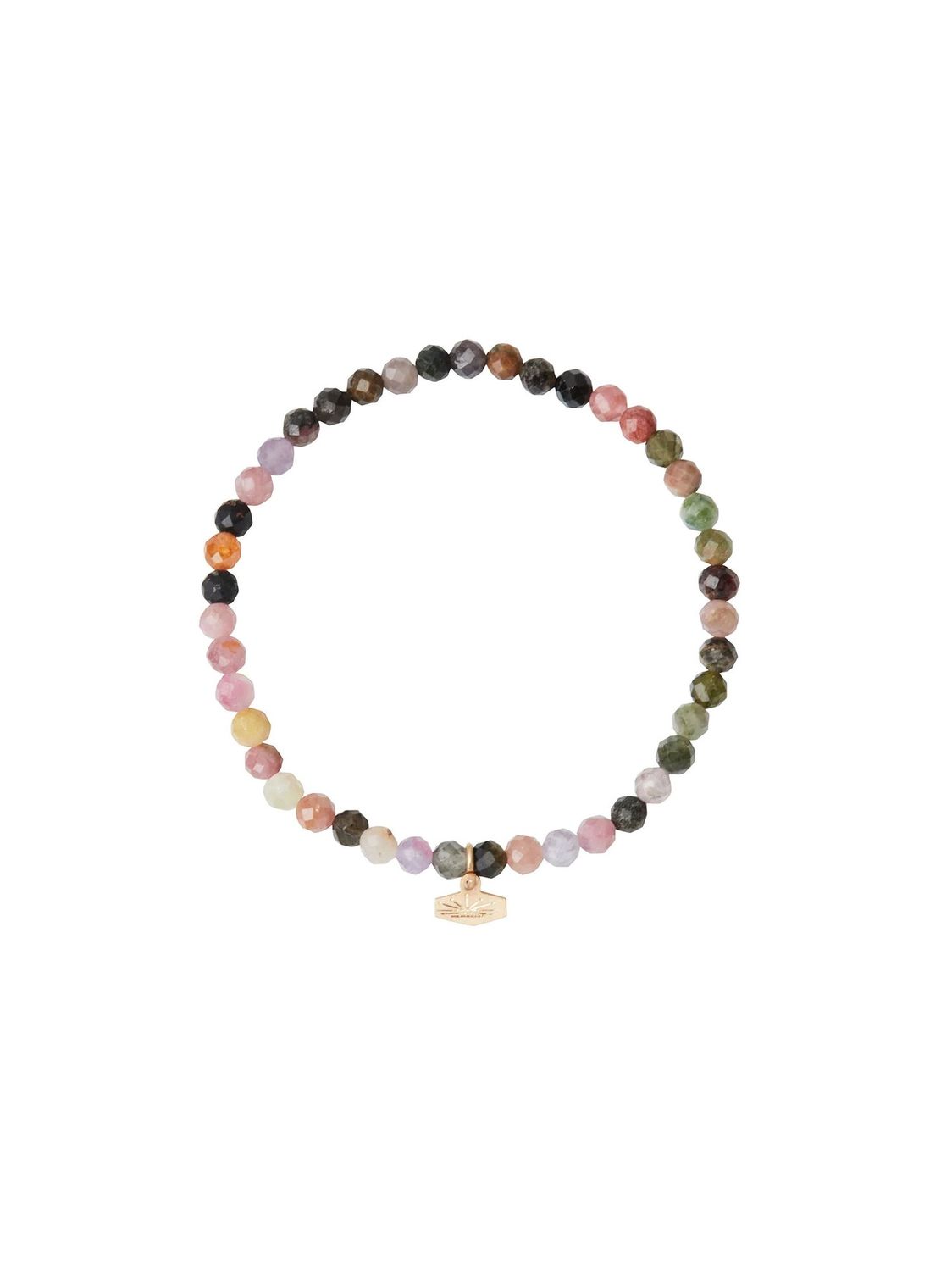 Mini Faceted Stone Tourmaline Gold Stacking Bracelet