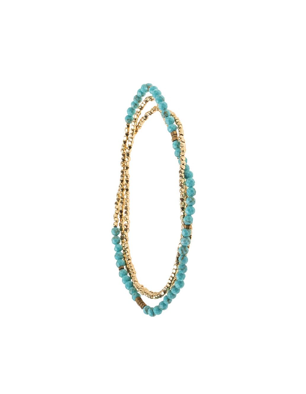 Delicate Stone Turquoise - Stone of The Sky Gold Bracelet or Necklace
