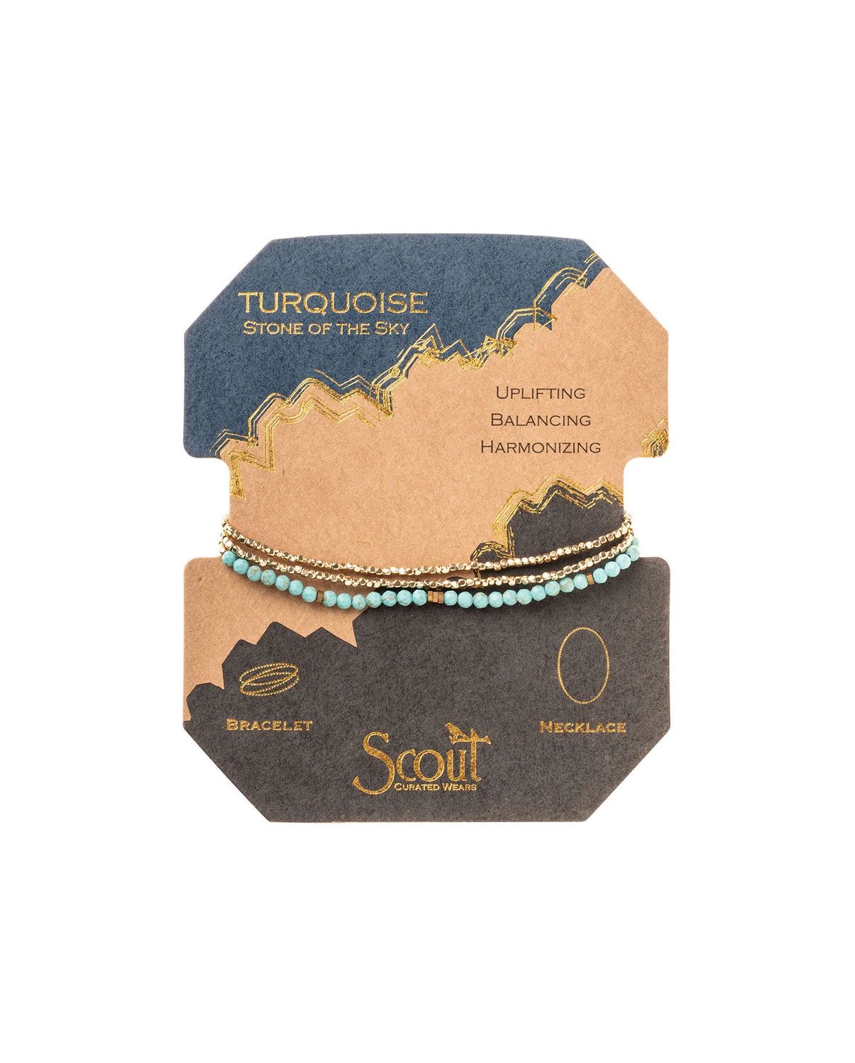 Delicate Stone Turquoise - Stone of The Sky Gold Bracelet or Necklace