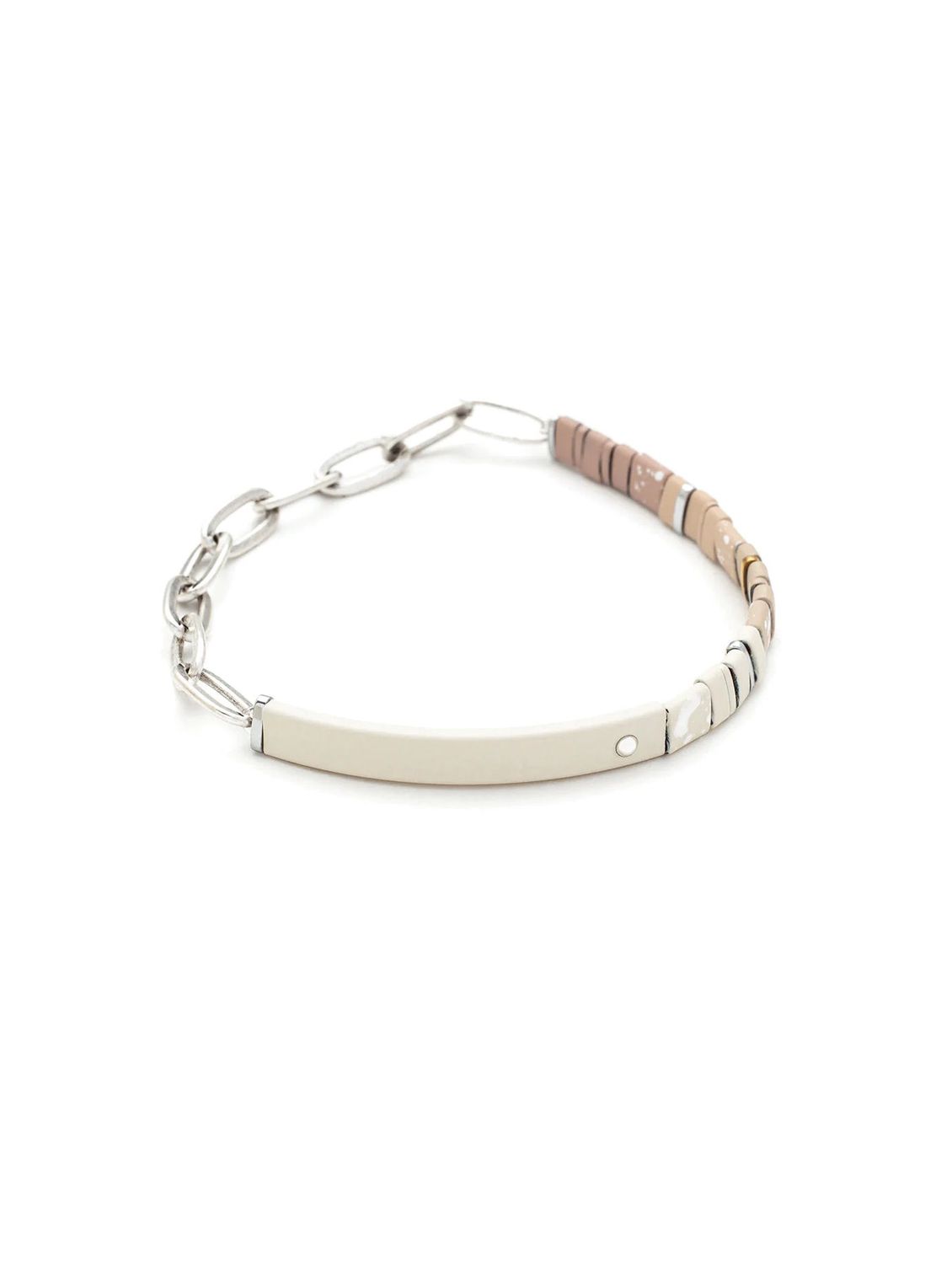 Joy And Kindness Good Karma Ivory And Silver Ombre Chain Bracelet
