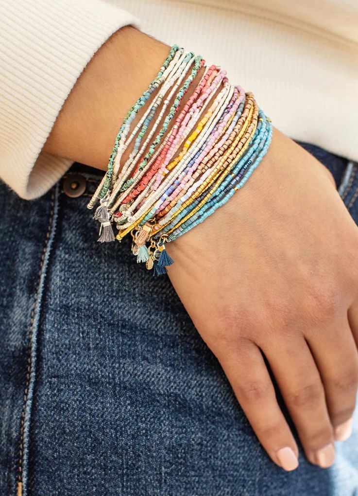 Miyuki Black Blue Silver Bracelet Trio