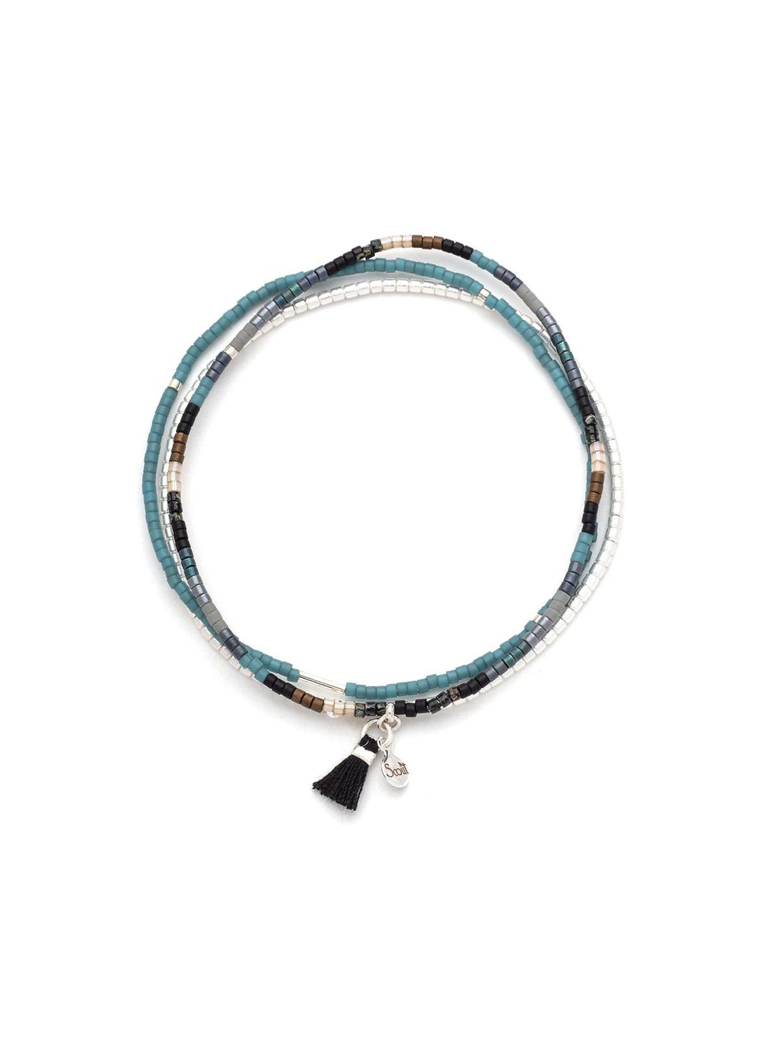 Miyuki Black Blue Silver Bracelet Trio