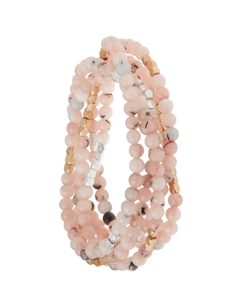 Morganite Black Tourmaline - Stone of Divine Love Protection Bracelet or Necklace