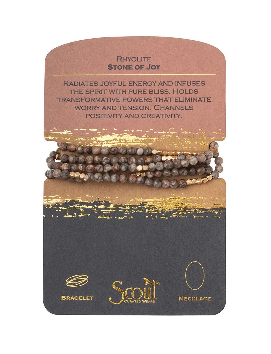 Rhyolite - Stone Of Joy Gold Bracelet or Necklace