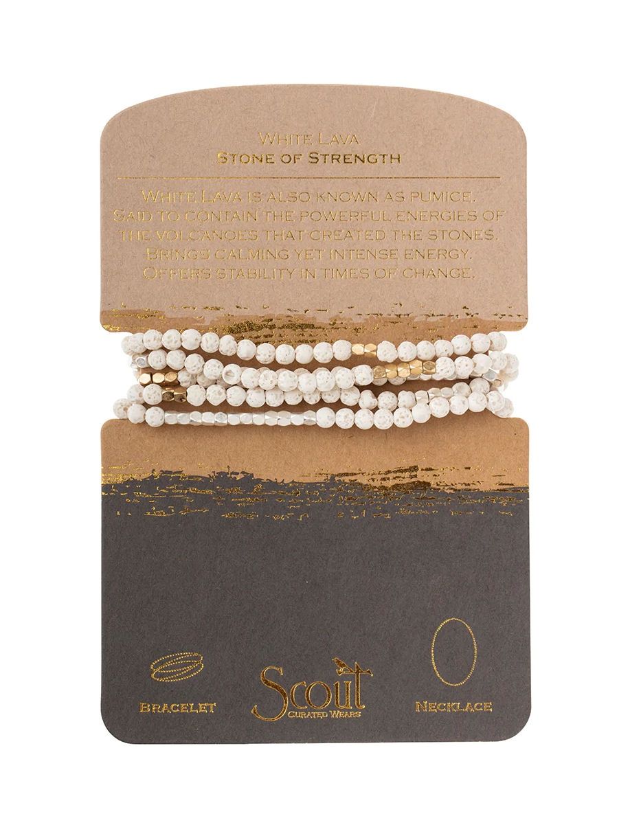 White Lava  - Stone Of Strength Bracelet or Necklace