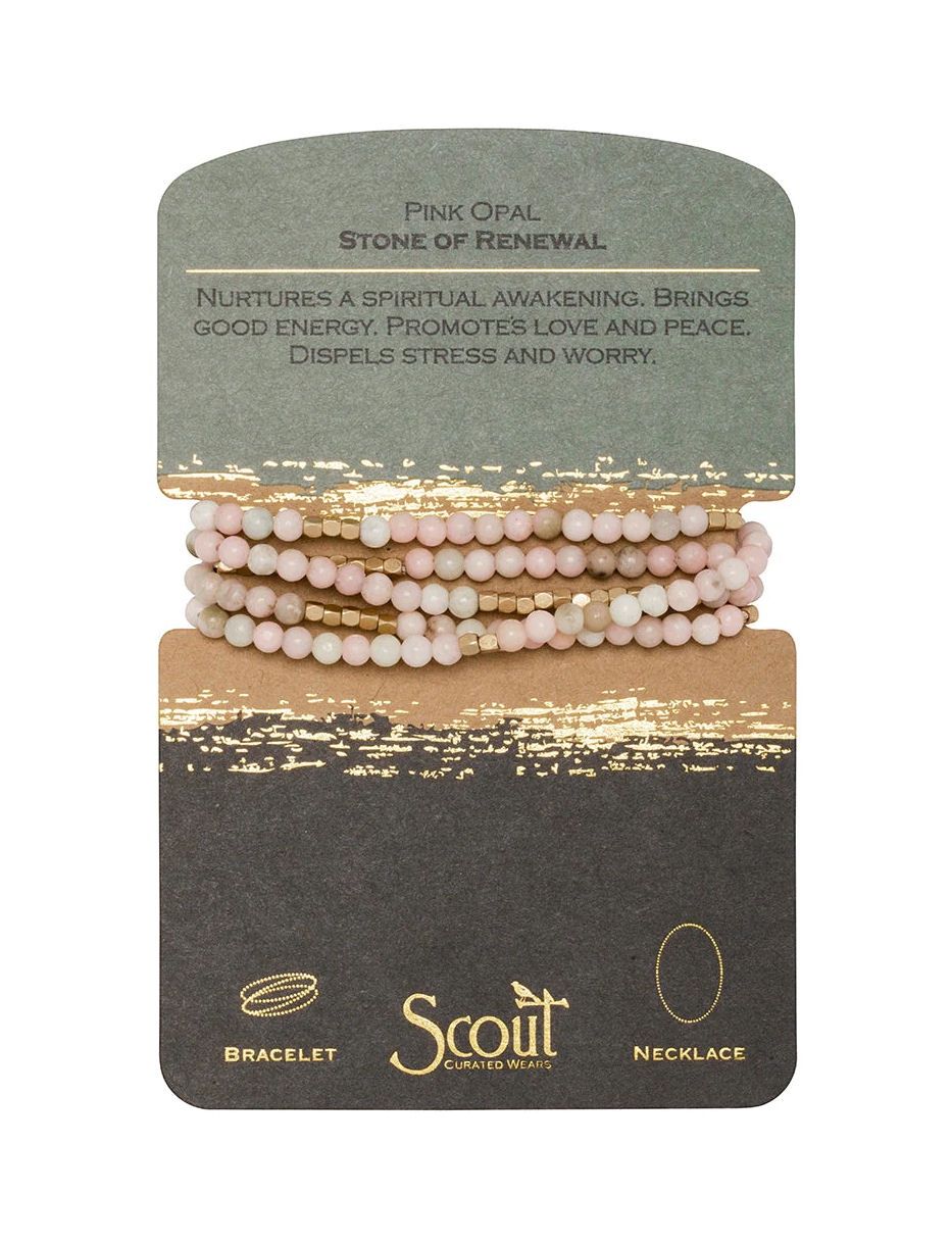 Pink Opal - Stone of Renewal Gold Bracelet or Necklace