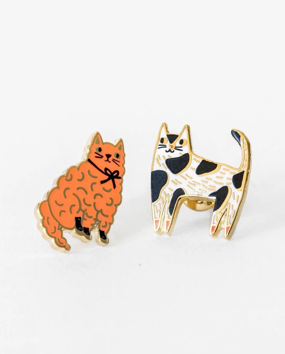 Cats Gold Stud Earrings