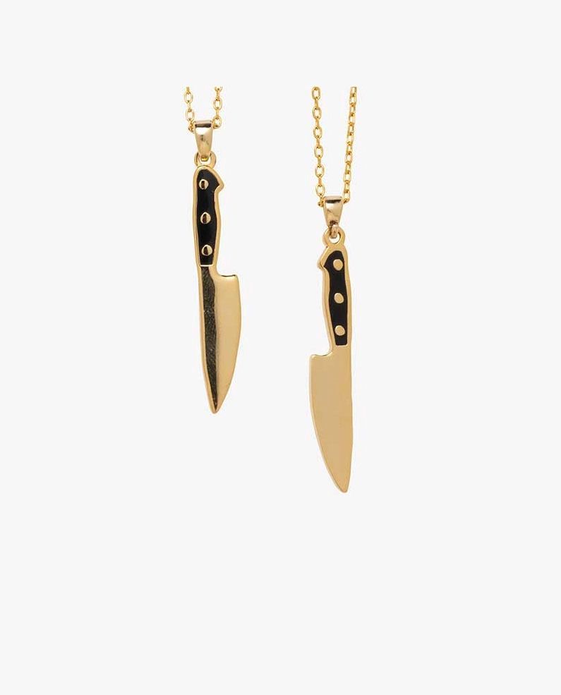 Knife Double Sided Gold Necklace