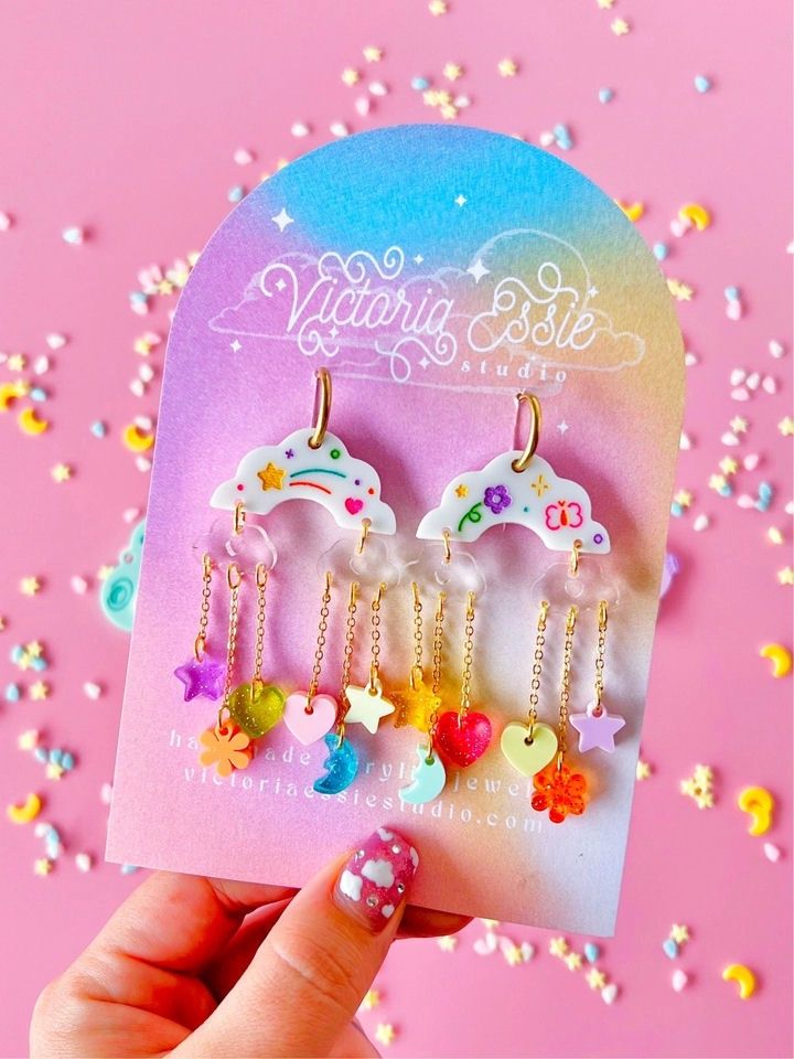 Drop Of Love Colorful Cloud Dangle Earrings