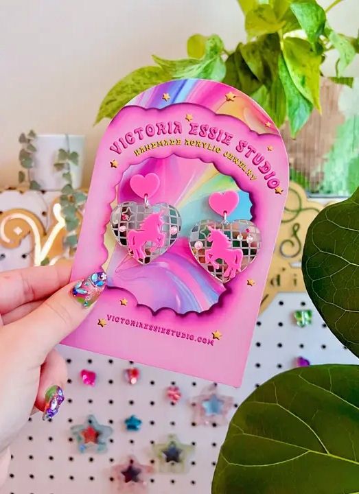 Pink Pony Club Heart Disco Chappell Roan Dangle Earrings