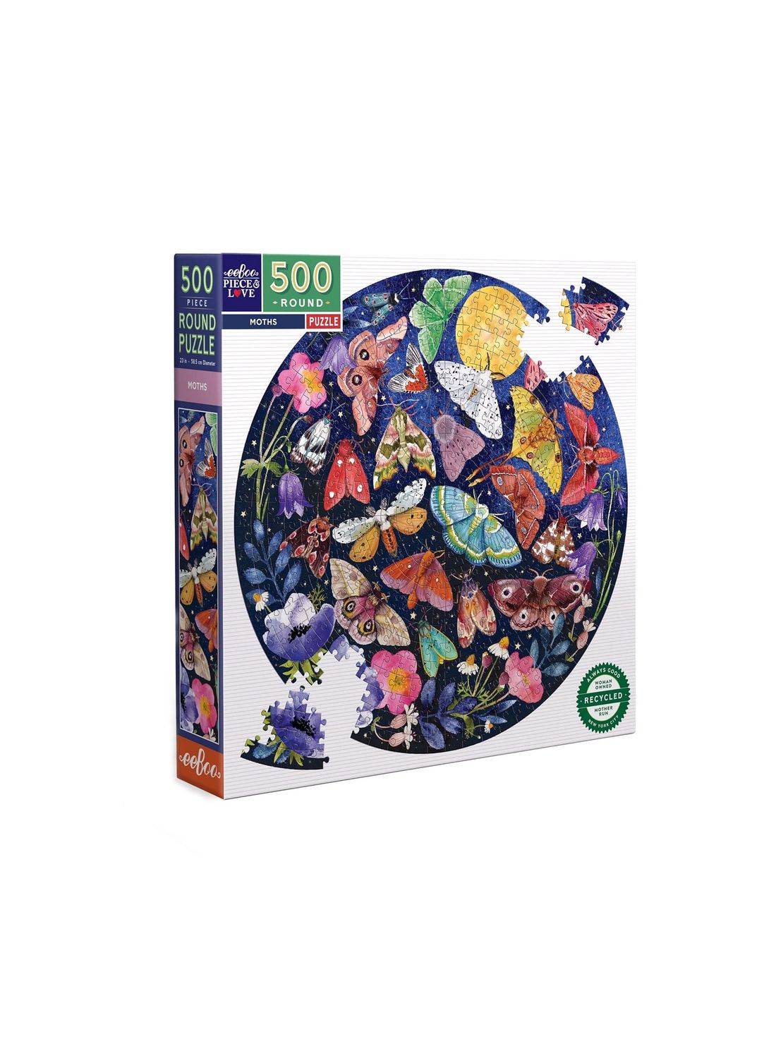 Moths 500 Piece Round Puzzle