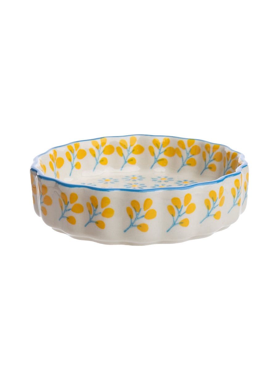 Yellow and Blue Flower Tartelette Dish