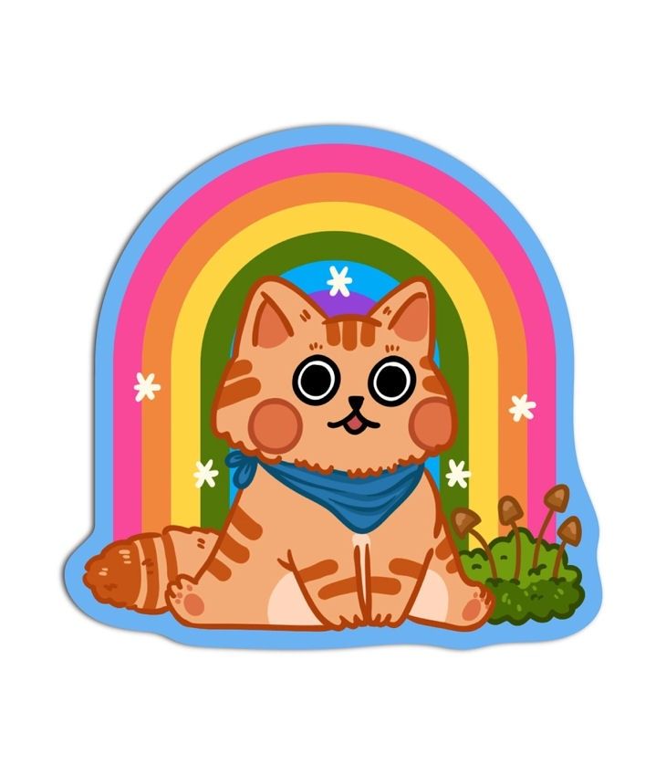 Rainbow Kitten Sticker