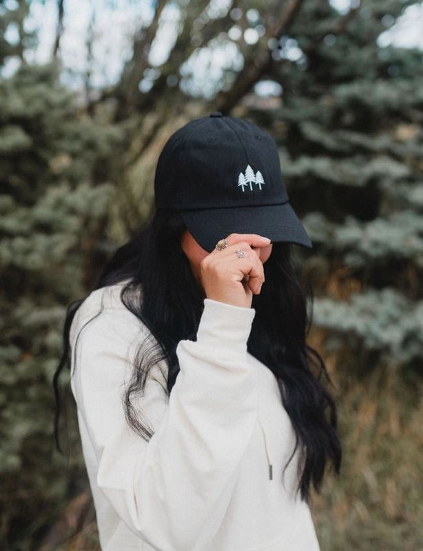 Three Tree Black Canvas Dad Hat