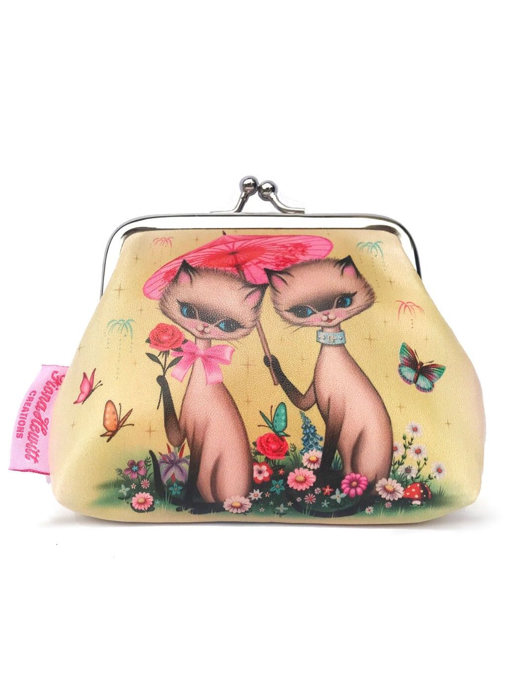 Fiona Hewitt Umbrella Siamese Cats Coin Purse
