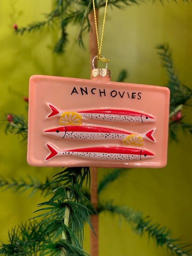 Anchovies Glass Ornament